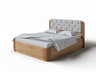 Кровать Орматек Wood Home Lite 1 с подъемным механизмом (ЛДСП+ткань ЛДСП Бунратти/Антик (сосна)/Laska 05 Утренний туман) 200x220