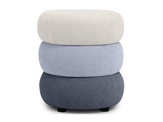 Пуф Мэл Букле Молочный/фиолетовый