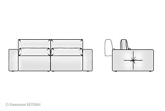 "Бакстер" диван 2-х модульный; нераскл.; М0+М1+М1+М0; начальная группа ткани