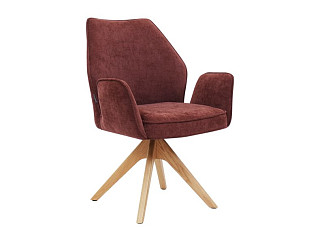 Офисное кресло Клайн Шенилл Бордовый/Натуральный