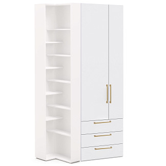 Шкаф 2дв., 3ящ. гл.608,дл.692 (3пол.FC)+GN1 (др.руч) Soho белая