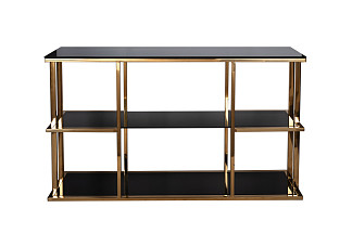 46AS-CST4616-GOLD Консоль золотистая/темн.ст. 140*40*80см