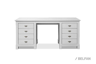 Стол письменный "Рауна" 08 (2 тумбы); белый воск