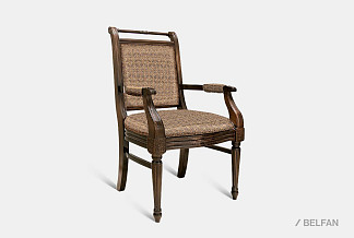 Стул с подлокотниками "Престиж"; ГМ 3052; беловежский орех; Monalisa Kom 2393 Champagne