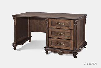 Стол письменный "Алези 1" с ящиками (1 тумба справа); табак