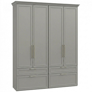 Шкаф четырехстворчатый Монреаль серый с карнизом Монреаль серый