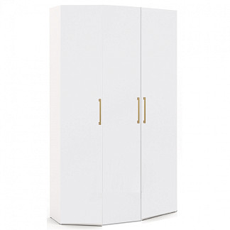 Шкаф 3дв. гл.608 (FFD завер.+FCG+FFC завер.) др.ручки Soho белая