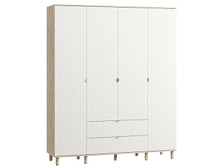 Распашной шкаф Теджонс 4-185x224 Деко ​Белый/Дуб Ирландский