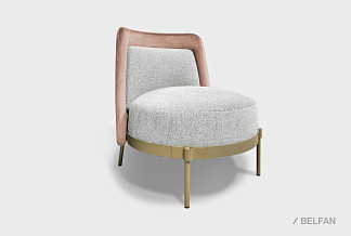 "Ливио" кресло; нераскл.; металл золото; Pushe 02+Sand 06 (гр. 1/МТХ)