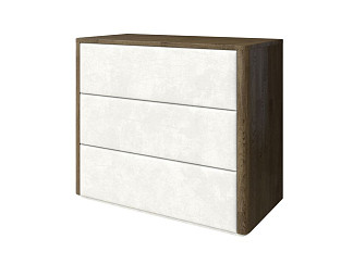 Комод Verda Bliss M (Ткань/Массив Масло-воск Темный Орех (дуб)/Noel Wool (белый)) 79x90