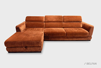 "Орландо" диван с оттоманкой; раскл.; ММ-399-07/01; "Впередвыкатной" (1580х2000); левый; венге; Joan col.14 (гр.2/Турция)