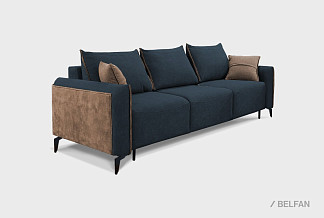 "Соренто" диван 3-х местный; раскл.; "Тик-так" (1530х2070); металл черный; Paradise 33 +Sand 05+Sand 05 (гр.3/АВ/МТХ)