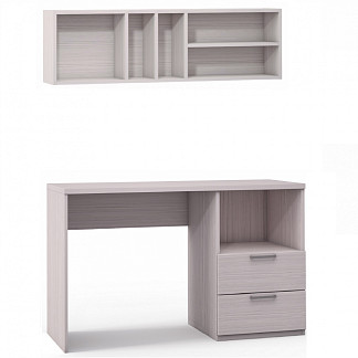 Стол письменный Флэш светлый с навесной полкой Флэш светлый