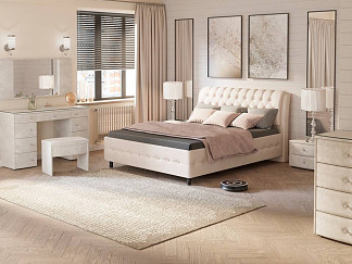 Кровать Como (Veda) 4 с ПМ + Матрас Orto Comfort Middle (Ткань: Микрофибра Diva Нюд) 200x190