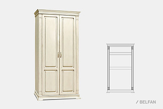 Шкаф для одежды 2-х дв. "Верди Люкс 2/4"; слоновая кость