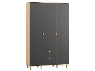 Распашной шкаф Теджонс 3-139x224 Ромб Графитовый/Дуб Ирландский