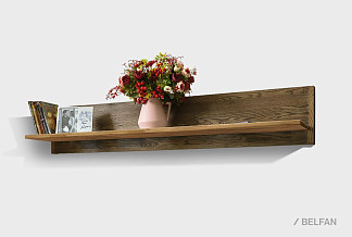 Полка навесная "Irving Design"; графит, бейц-масло