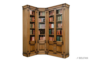 Набор мебели для библиотеки "Верди Люкс 2"; левый; дуб рустикаль с патиной