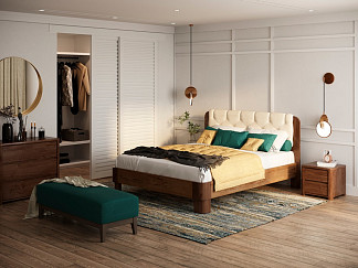Кровать Орматек Wood Home Lite 1 (ЛДСП+Экокожа ЛДСП Бунратти/Антик (сосна)/Кремовый (898)) 200x220