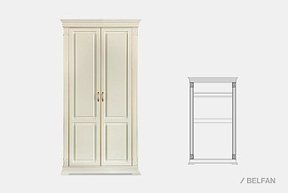 Шкаф для одежды 2-х дв. "Верди Люкс 2/4"; слоновая кость с золочением