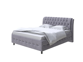 Кровать Como (Veda) 4 с ПМ + Матрас Orto Comfort Middle (Ткань: Микровелюр Manhattan Стальной) 200x200