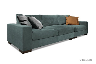 "Лофт" диван 3-х модульный; раскл.; 2MR1L; "Ифагрид" (1450х1880); механизм справа; венге; Vogue 12(38543)+Vogue 12(38543)+Salvador 14(38624)+Vogue 09