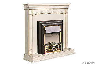 Подставка декоративная под камин "Верди Люкс 1"; слоновая кость с золочением