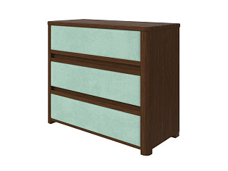 Комод Орматек Wood Soft (Ткань/Массив (сосна) Мокко (сосна) с брашированием/Teddy 337 Мятный) 90x40