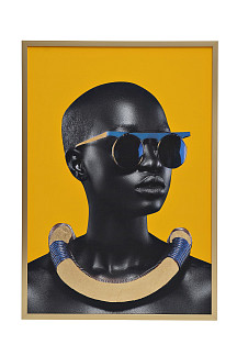89VOR-AFRICAN GIRL1 Холст "Африканка-1" 100х70см, багет алюм(зол)