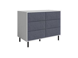 Комод Орматек Kleo (ЛДСП/Рогожка Белый Жемчуг/Nice Графит) 110x57