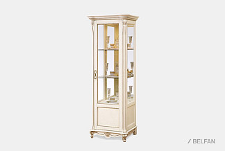 Шкаф с витриной "Алези 8" (правый); слоновая кость с золочением