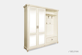 Шкаф комбинированный "Алези 22з"; правый; слоновая кость с золочением
