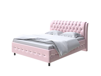 Кровать Como (Veda) 4 с ПМ + Матрас Orto Comfort Middle (Экокожа Athens Пастельно-розовый) 200x200
