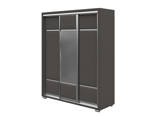 Шкаф Орматек Шкаф-купе 3х дв Orma Soft 2 (1 зеркало) (Ткань: Велюр Forest 520 Темно-серый) 177x60