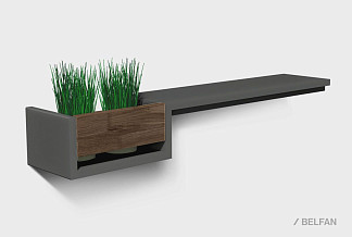 Полка с нишей "Уоллстрит" (левая); к-антрацит, вст-графит