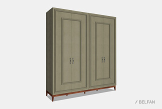 Шкаф 4-х дверный "Сакраменто" (с декором); олива, орех