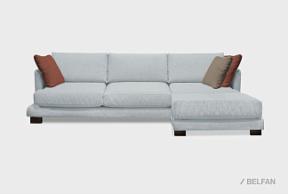 "Леформ" диван 3-х местный с пуфом; нераскл.; 1L2R+18; правый; венге; Kansas 02+Kansas 02+Ideal Vision 13+Ideal Bakir 14 (гр.2/МТХ+Турция)