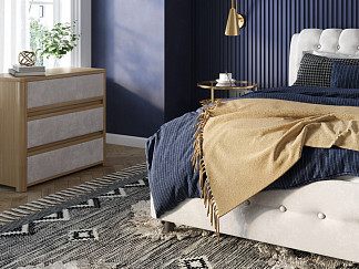 Комод Орматек Wood Soft (Ткань: Велюр Антик (сосна) с брашированием/Лофти Серый) 90x40