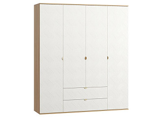 Распашной шкаф Монблан 4-185x215 Косы Белый