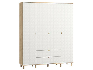 Распашной шкаф Теджонс 4-185x224 Лист ​Белый/Дуб Ирландский