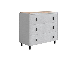 Комод Орматек Sofix (Шенилл/ЛДСП Piano 16 Серебристая чайка/Бунратти) 92x46