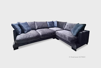 "Леформ" диван угловой; нераскл.; 2L901R; правый; венге; Swell col. darkgrey+Swell col. darkgrey+Swell col. navy+Swell col. navy (гр.4/Турция)