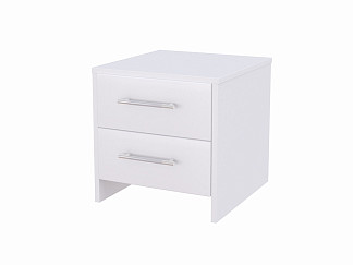 Тумба Орматек Alba (2 ящика) (ЛДСП Белая+экокожа Белый/Белый) 38x40