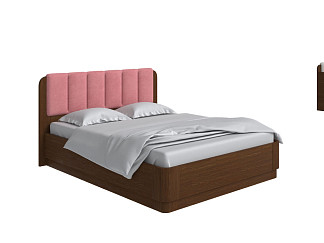 Кровать Орматек Wood Home 2 с подъемным механизмом (Ткань/Массив (сосна) Мокко (сосна) с брашированием/Ultra Ягодный сорбет) 200x220