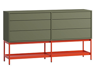 Комод Изи 158x91 Оливковый/Оранжевый