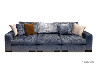 "Лофт" диван 3-х модульный; раскл.; 2MR1L; "Ифагрид" (1450х1880); механизм справа; венге; Allure 08+Vogue 14 (гр. 2/СМ/МТХ)