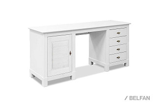 Стол письменный "Рауна" 14 (2 тумбы); белый воск