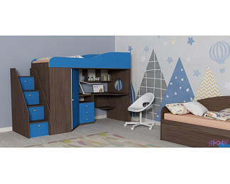 Кровать чердак Кадет 1 с универсальной лестницей