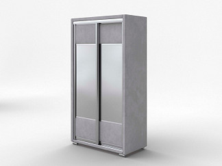 Шкаф Орматек Шкаф-купе 2х дв Orma Soft 2 (2 зеркала) (Ткань: Микровелюр Laska 05 Утренний туман) 119x60