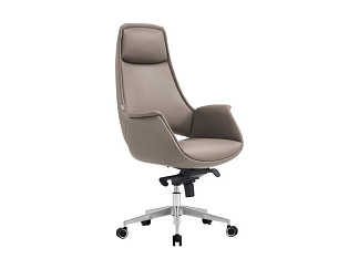 Офисное кресло Бенхем Экокожа Бежевый/Хром